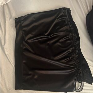 Black Satin Mini Skirt